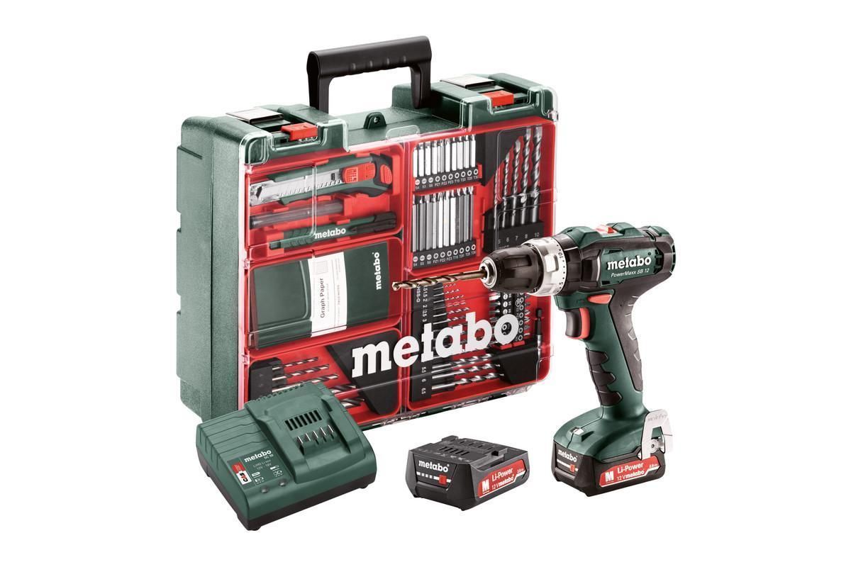 Аккумуляторная ударная дрель Metabo PowerMaxx SB 12 Set Пластиковый кофр (601076870)
