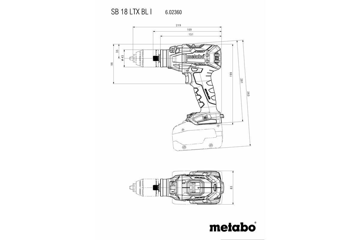 Аккумуляторная ударная дрель Metabo SB 18 LTX BL I metaBOX 145 L (602360840)