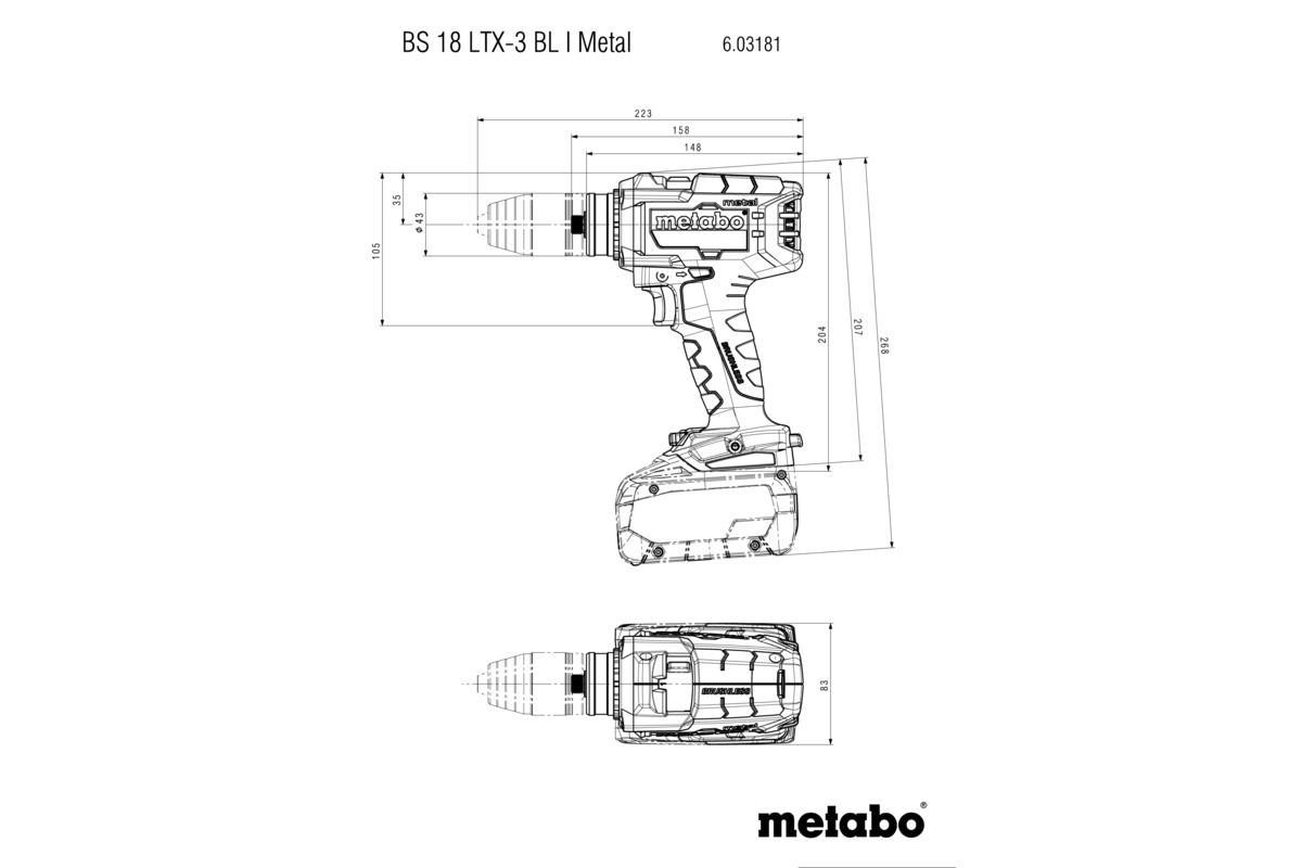 Аккумуляторная дрель-шуруповерт Metabo BS 18 LTX-3 BL I Metal Картонная коробка (603181850)