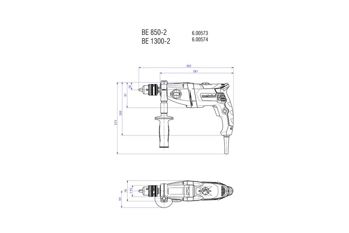 Дрель Metabo BEV 1300-2 Картонная коробка (600574310)