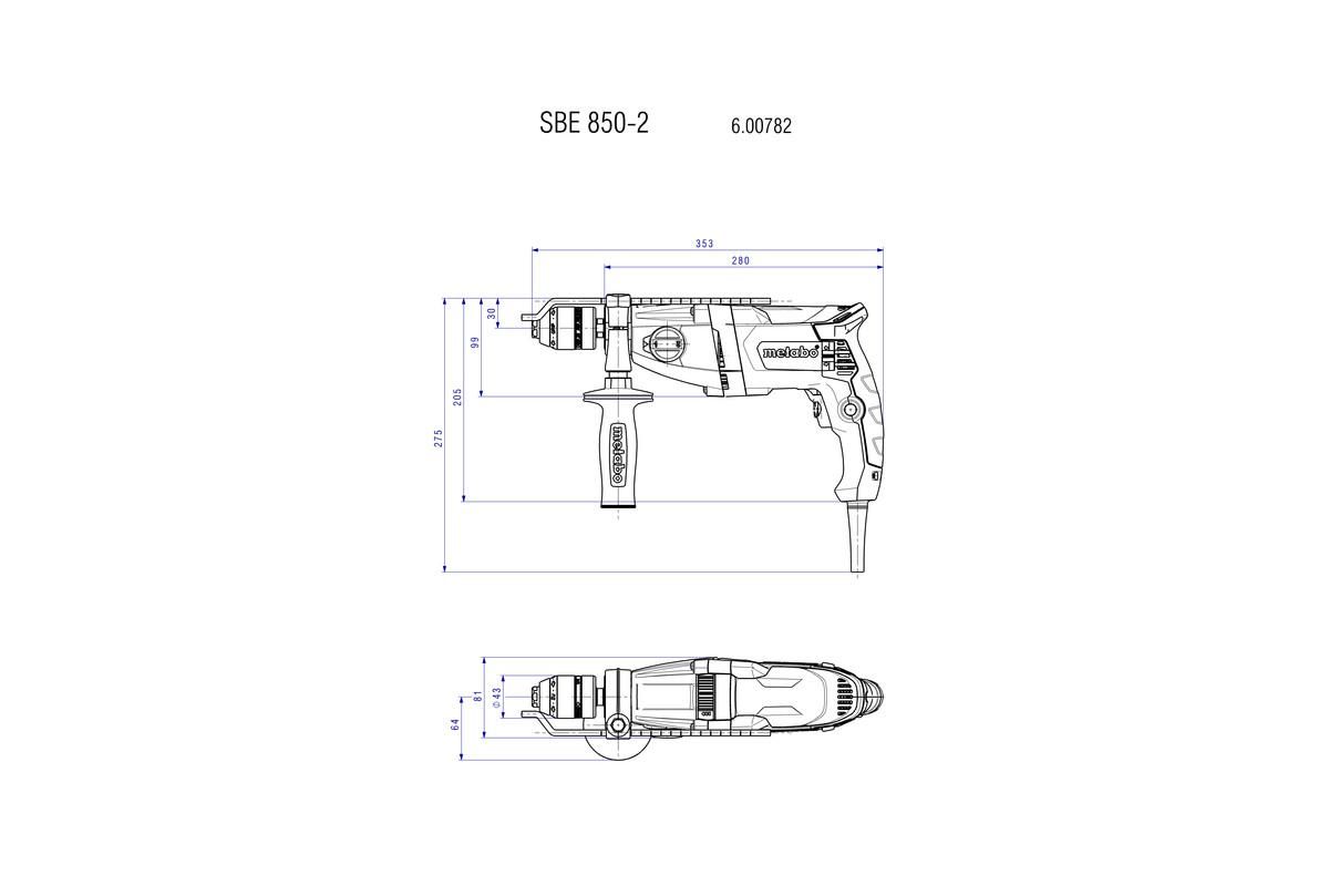 Ударная дрель Metabo SBE 850-2 metaBOX 145 L (600782520)