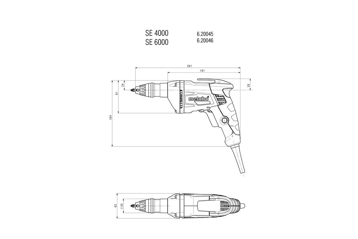 Шуруповерт для гипсокартона Metabo SE 6000 Картонная коробка (620046000)