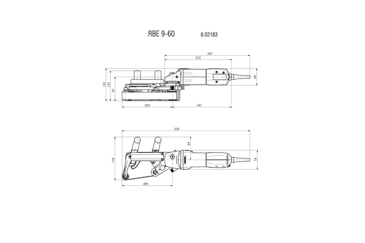 Ленточная шлифовочная машина для труб Metabo RBE 9-60 Set Стальной кейс (602183510)