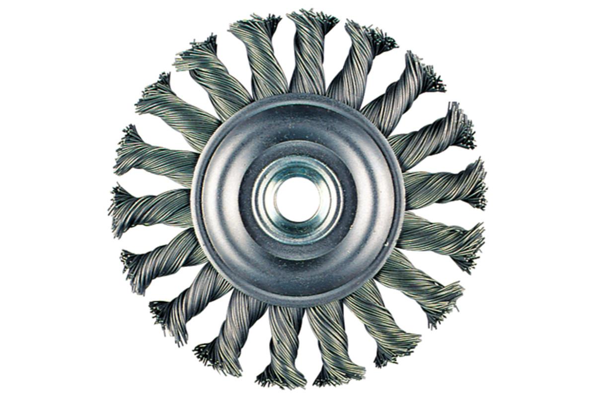 Круглая щетка Metabo 100x0,5x10 мм/ M 14, сталь, плетеная, выгнутая. (623803000)