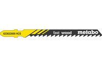 Лобзиковое полотно Metabo Fast Wood T 144 D, 3 шт (623964000)