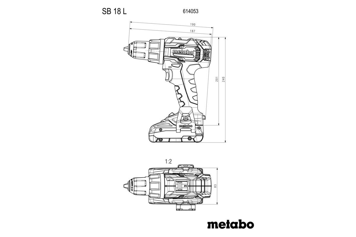 Акумуляторний ударний дриль Metabo SB 18 L metaBOX 145 (614053500)