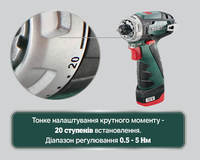Аккумуляторная дрель-шуруповерт Metabo PowerMaxx BS Basic Пластиковый кофр (600080500)